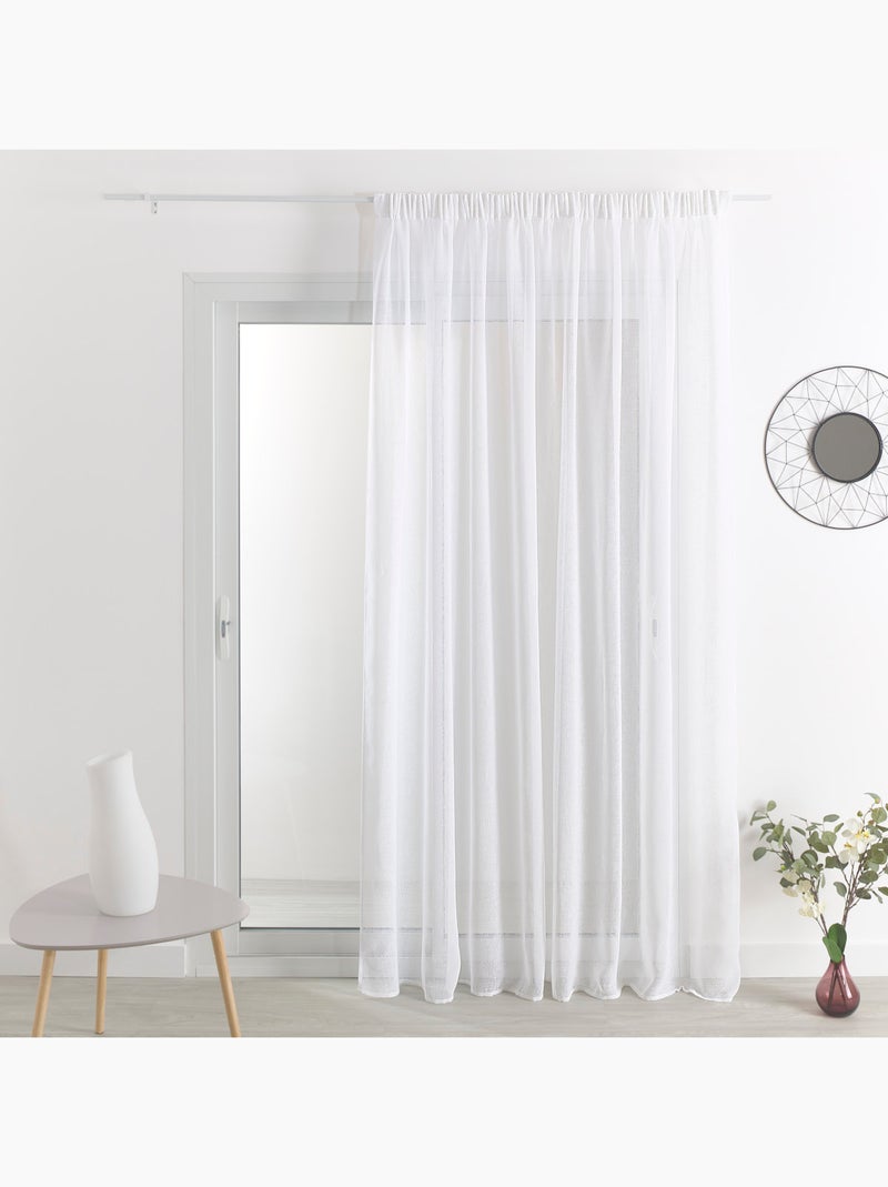 Tende ignifughe M1 ad effetto lino con arricciature Bianco - Kiabi