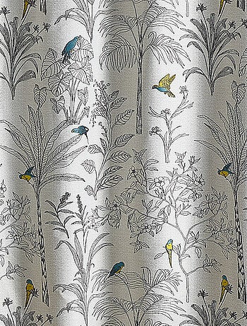 Tende Jacquard con stampa floreale e pappagalli