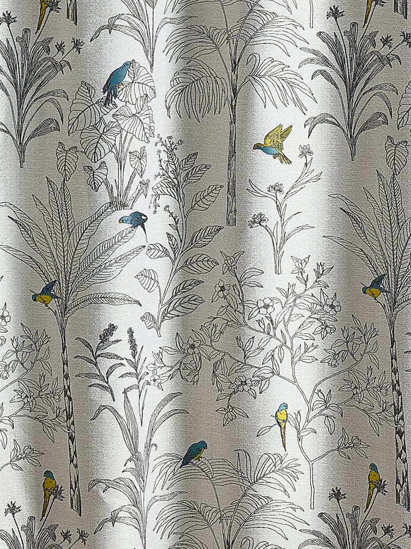 Tende Jacquard con stampa floreale e pappagalli Blu - Kiabi