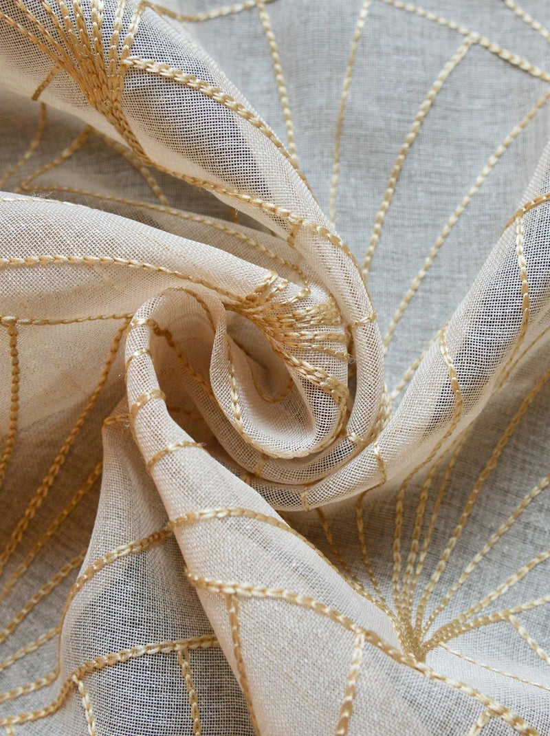 Tende ricamate in stile Art Déco Beige chiaro - Kiabi