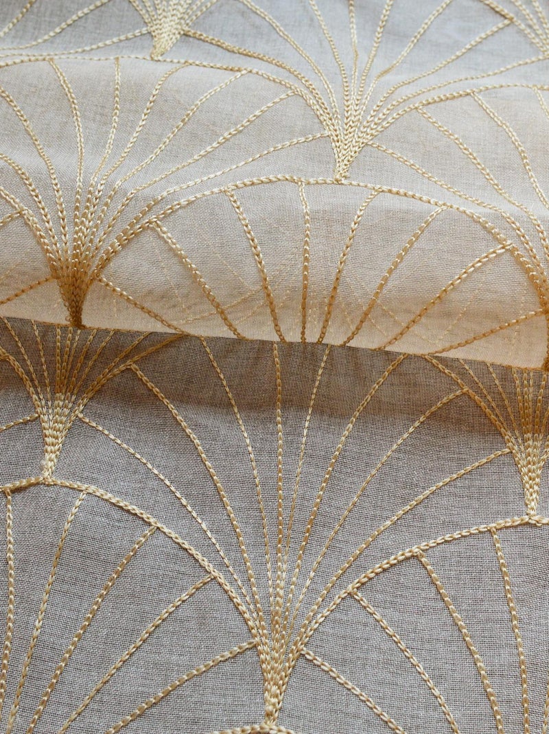 Tende ricamate in stile Art Déco Beige chiaro - Kiabi