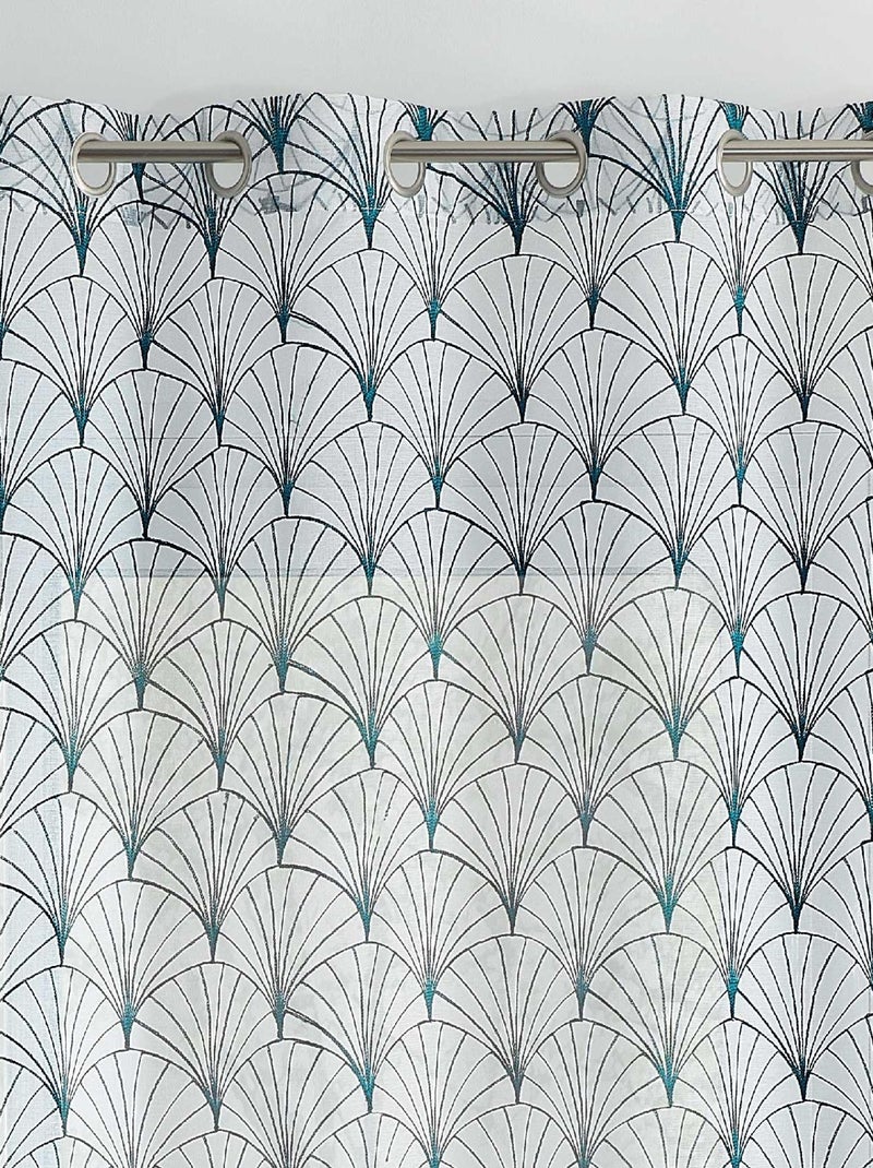 Tende ricamate in stile Art Déco Blu pavone - Kiabi