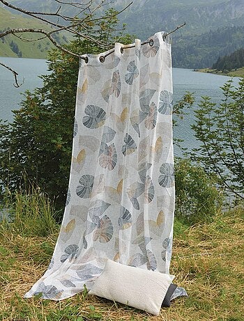 Tende trasparenti con stampe di foglie