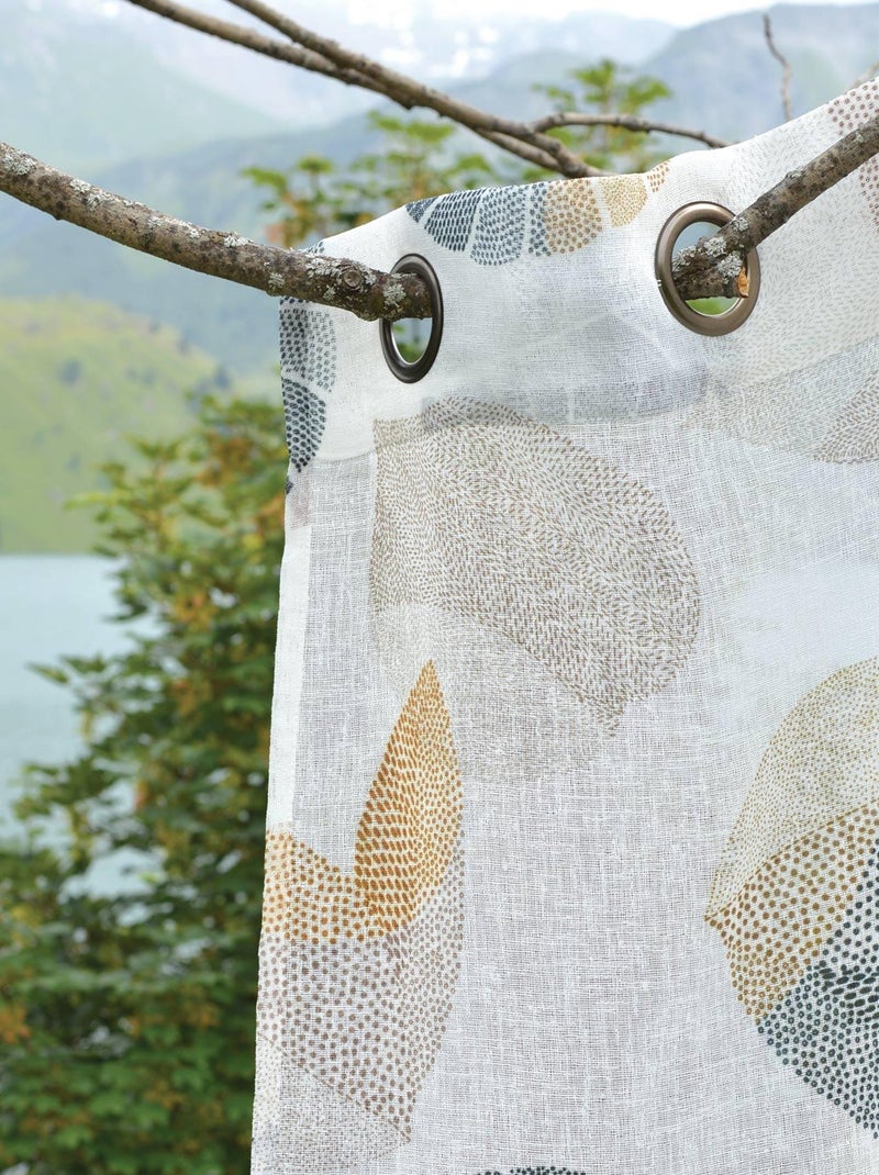 Tende trasparenti con stampe di foglie Marrone chiaro - Kiabi