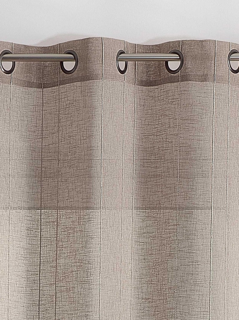 Tende velate a tinta unita con strisce sottili Beige scuro - Kiabi