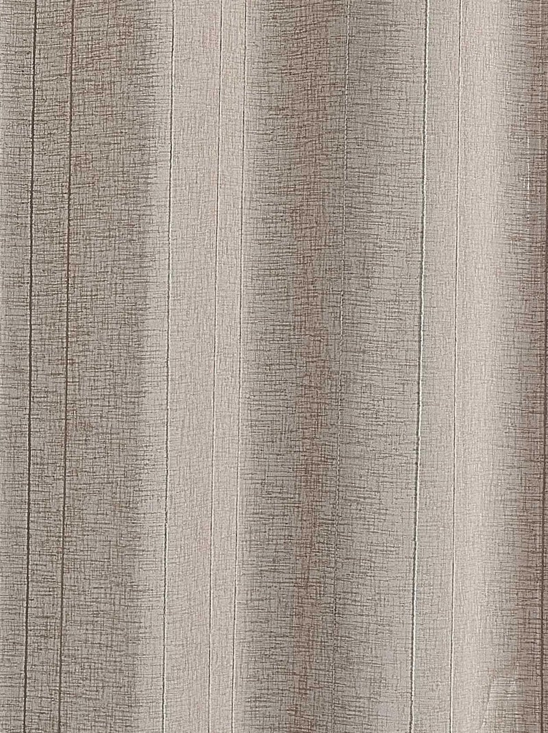 Tende velate a tinta unita con strisce sottili Beige scuro - Kiabi