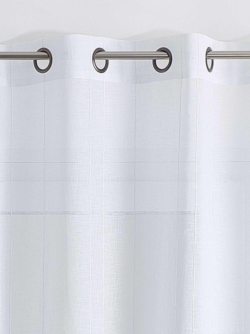 Tende velate a tinta unita con strisce sottili Bianco - Kiabi