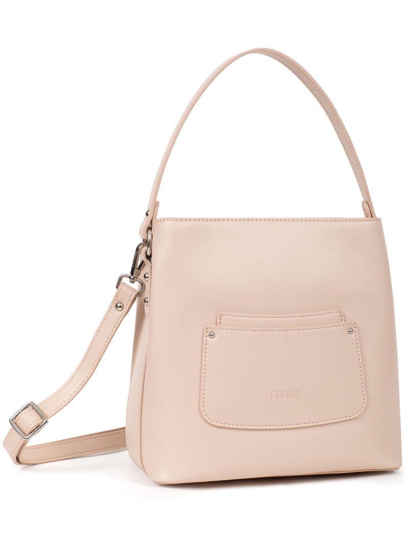 TESSA - Borsa a mano 1 manico Beige/Rosa - Kiabi