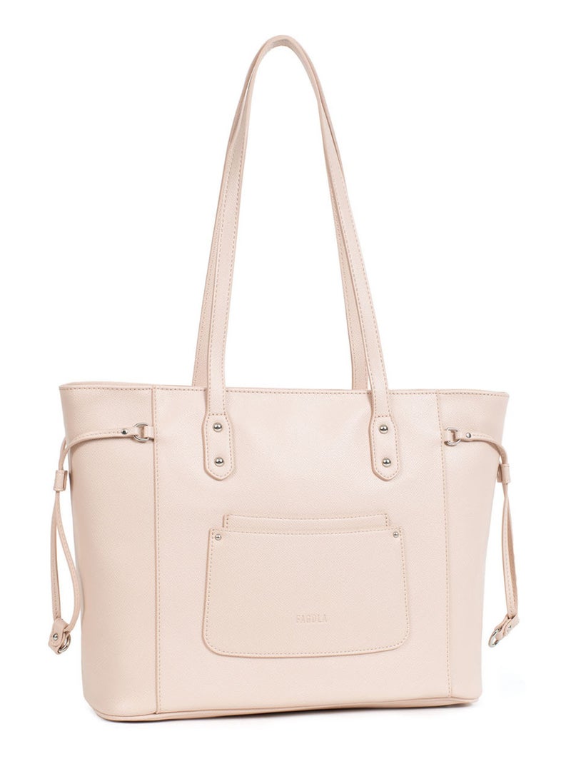 TESSA - Borsa a spalla tipo cabas Beige/Rosa - Kiabi