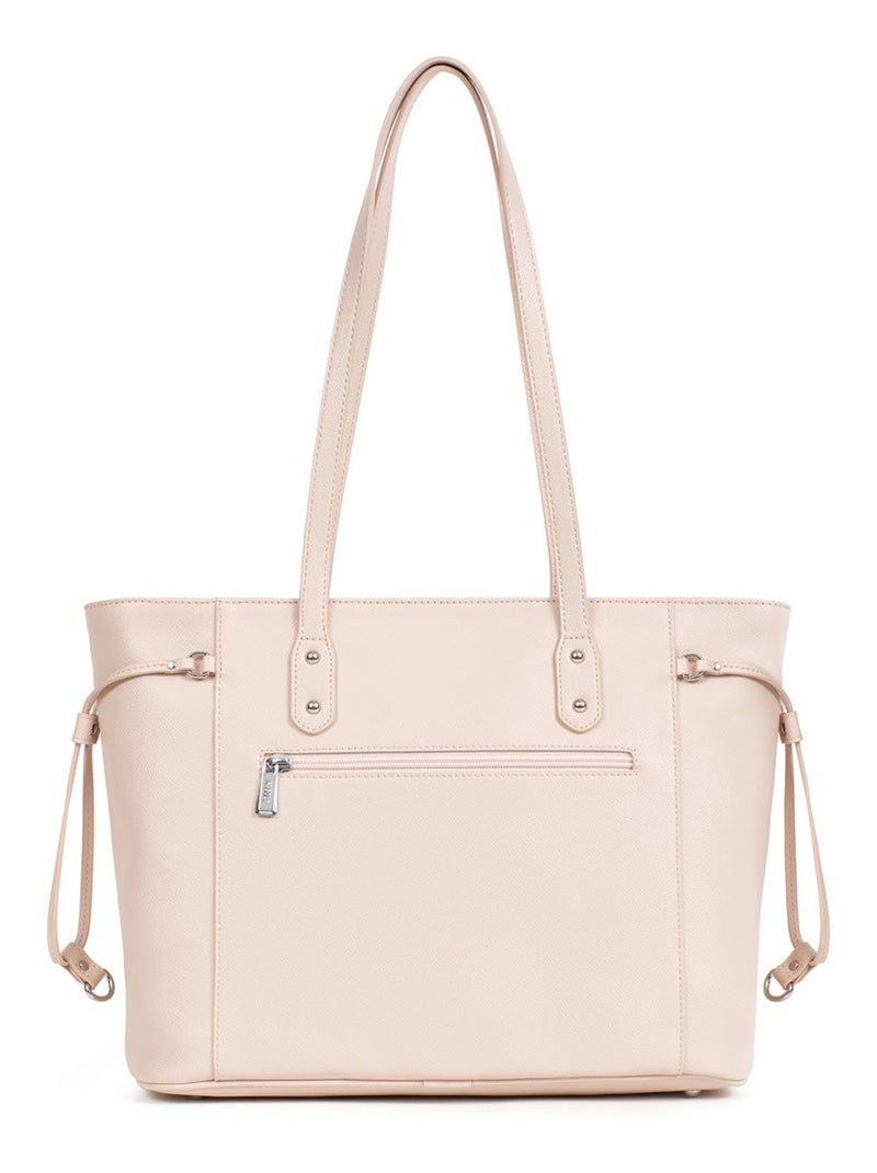 TESSA - Borsa a spalla tipo cabas Beige/Rosa - Kiabi