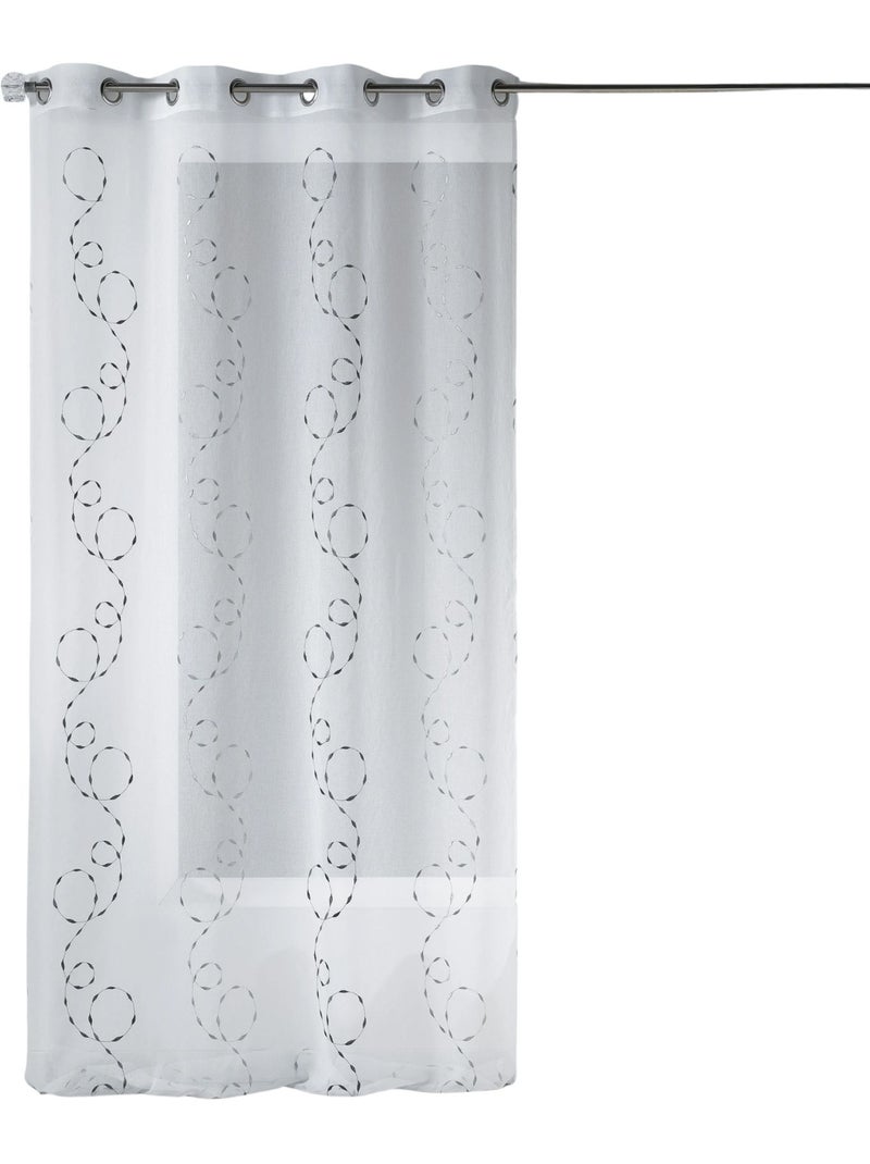 Tessuto leggero per tendine con ricami decorativi Grigio chiaro - Kiabi