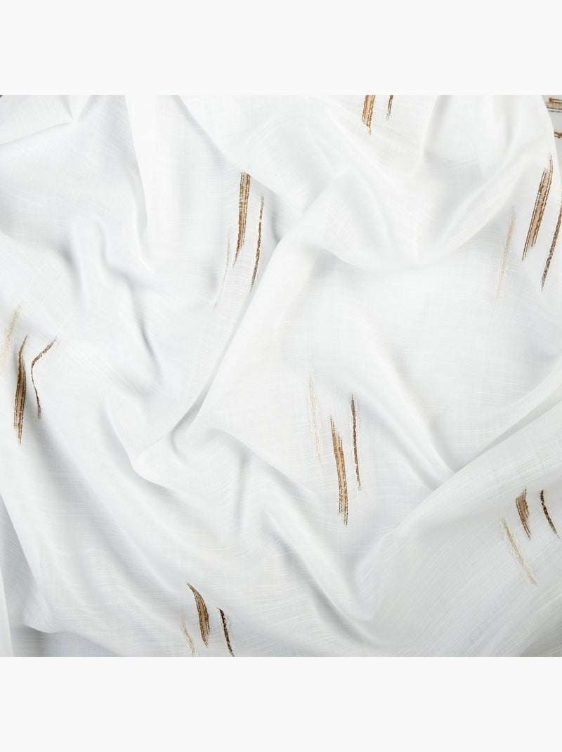 Tessuto velato con motivo ikat a fili tagliati Beige - Kiabi