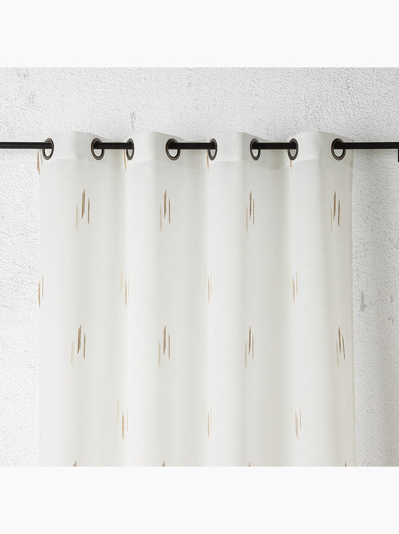Tessuto velato con motivo ikat a fili tagliati Beige - Kiabi