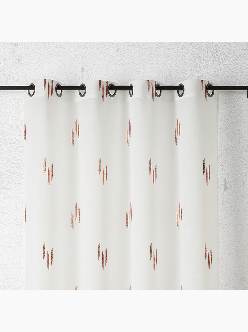 Tessuto velato con motivo ikat a fili tagliati Terracotta - Kiabi