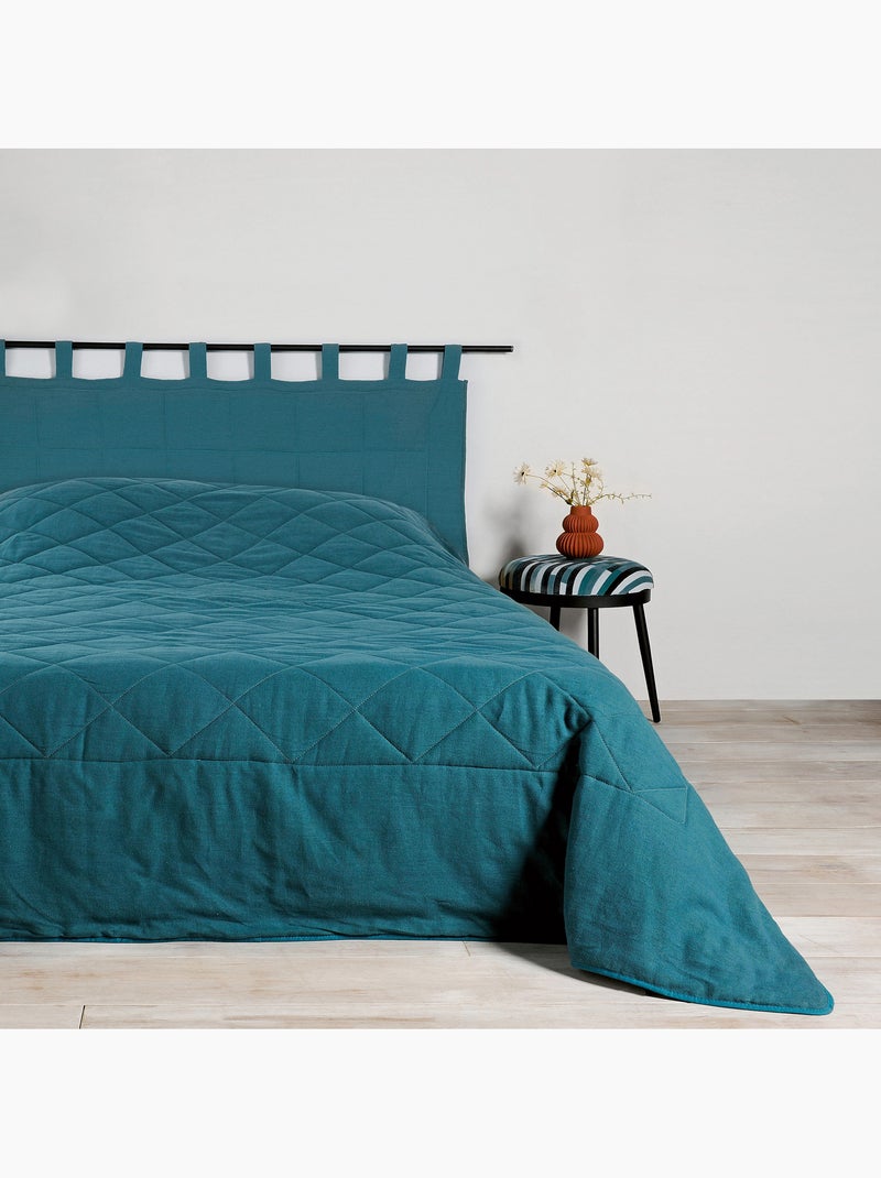 Testiera con piedini in lino al 100% Blu scuro - Kiabi