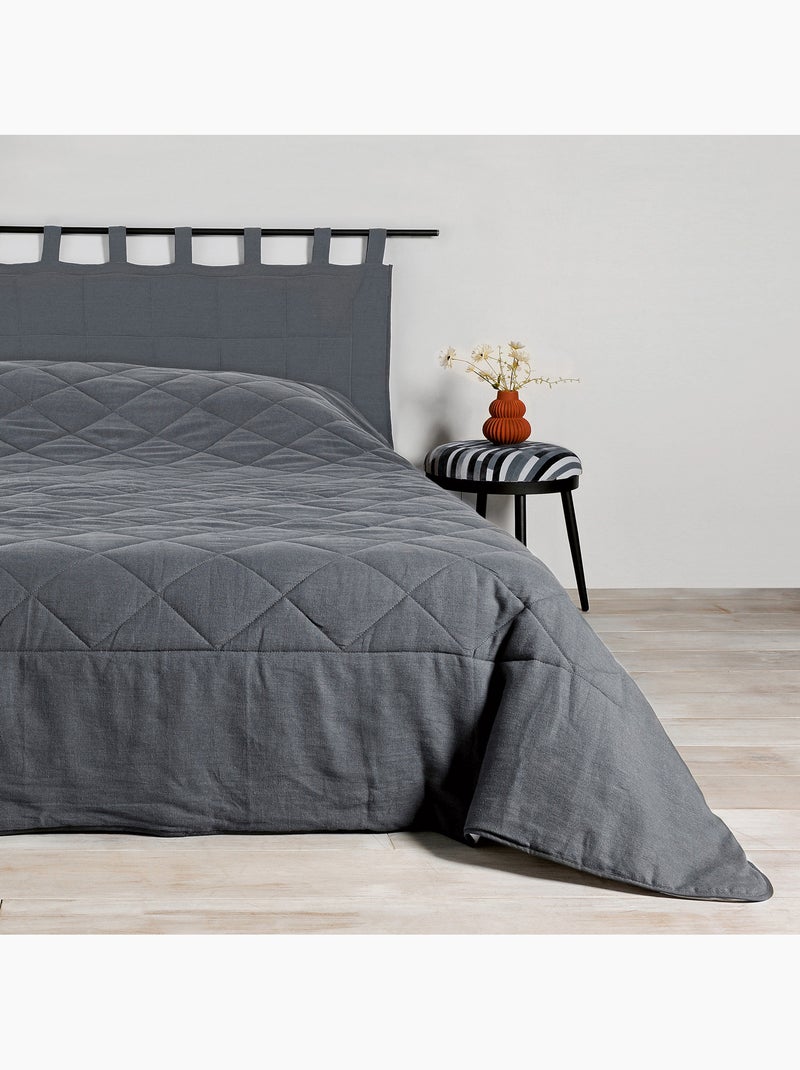 Testiera con piedini in lino al 100% Grigio chiaro - Kiabi