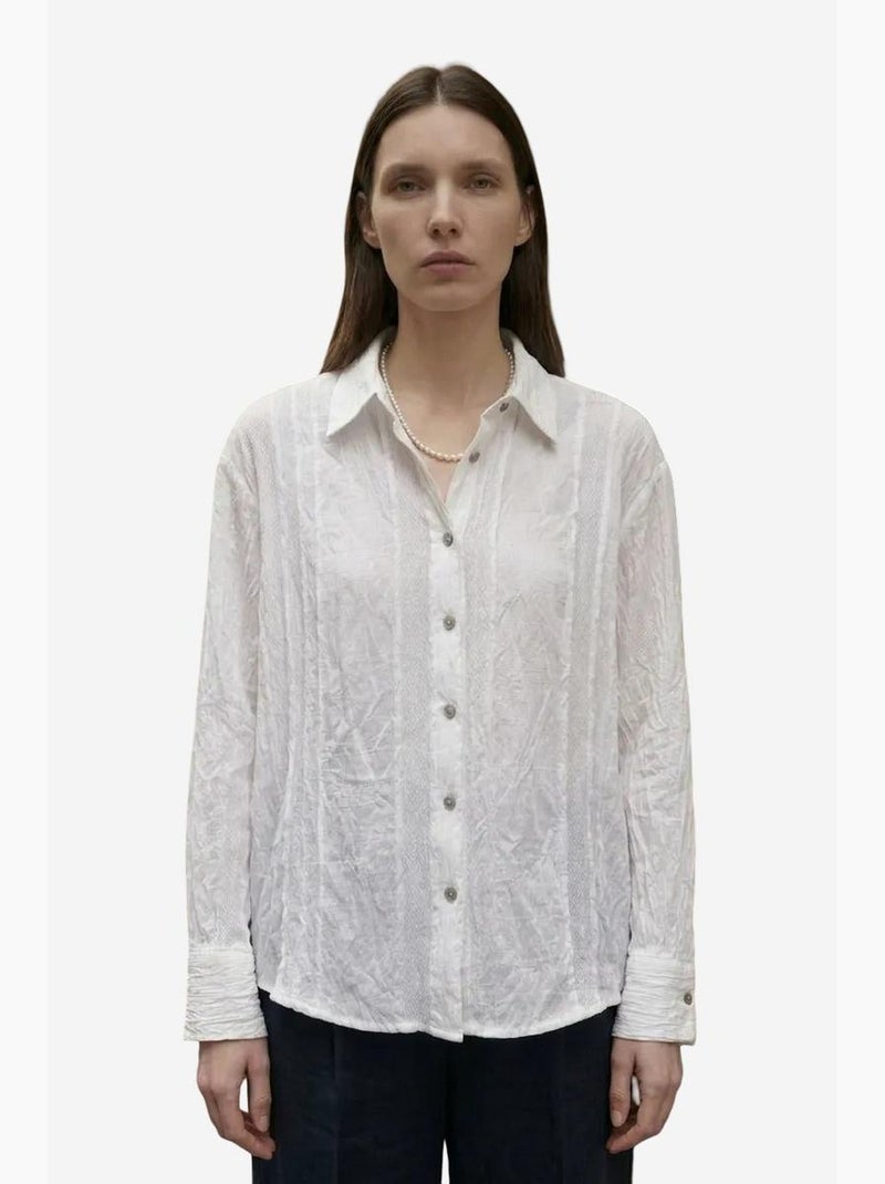 Textured woven button-up shirt my fashion Bianco - Kiabi