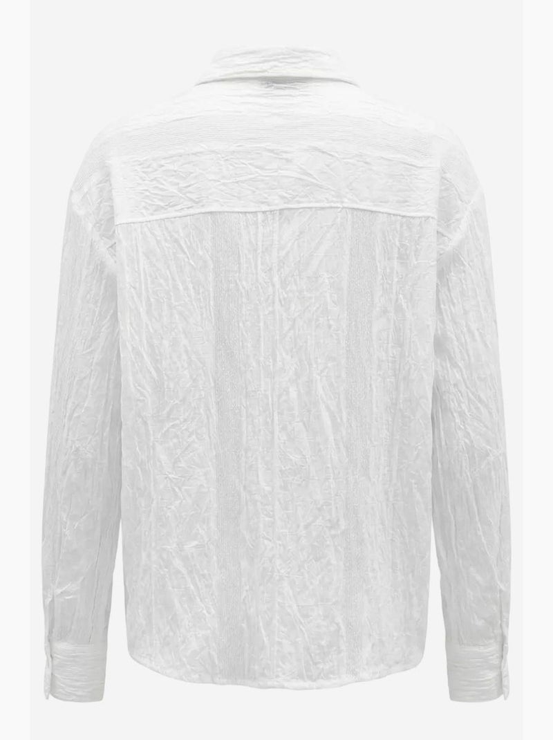 Textured woven button-up shirt my fashion Bianco - Kiabi