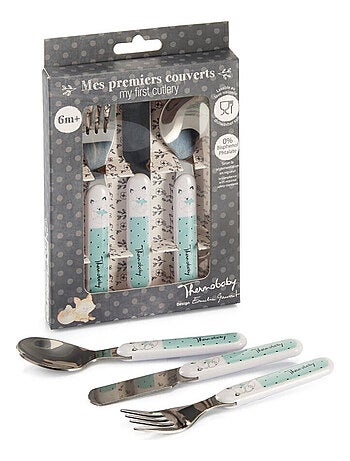 Thermobaby Astuccio posate bambino in acciaio inox design Bosco