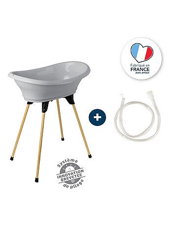 Kit per il bagno del bebè Thermobaby Vasco con supporto pieghevole e tubo di scarico