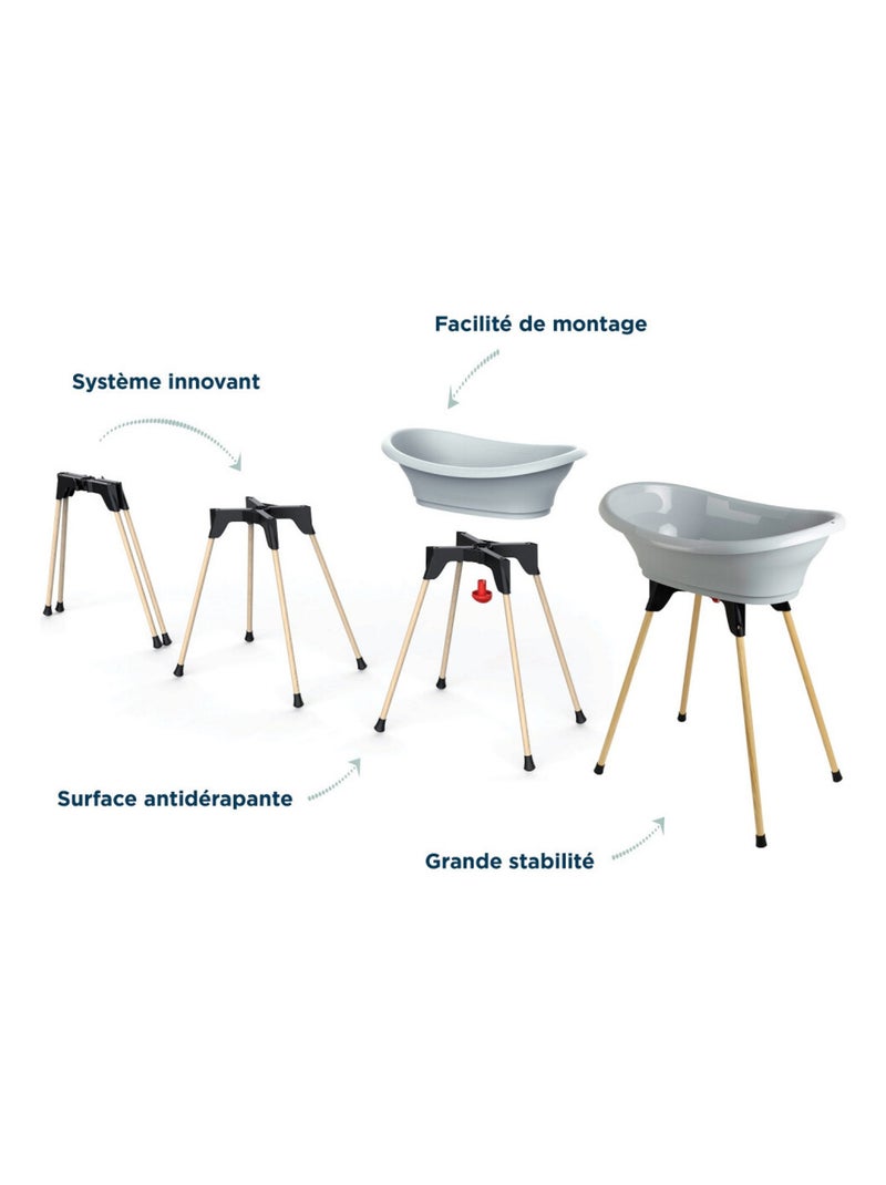Thermobaby kit da bagno VASCO con piede pieghevole e tubo di scarico Grigio - Kiabi