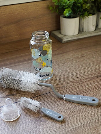 Thermobaby scopino rotativo per biberon e spazzole per tettine Gris Charme