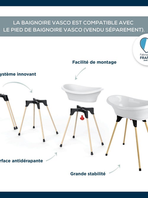 Thermobaby vaschetta per bagnetto Vasco per bebè in polipropilene bianco mughetto bordi arrotondati - Kiabi Thermobaby vaschetta per bagnetto Vasco per bebè in polipropilene bianco mughetto bordi arrotondati - Kiabi
