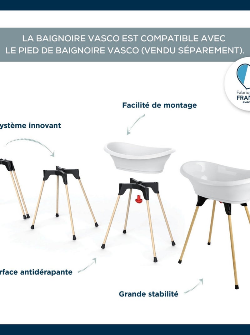 Thermobaby vaschetta per bagnetto Vasco per bebè in polipropilene bianco mughetto bordi arrotondati Bianco - Kiabi