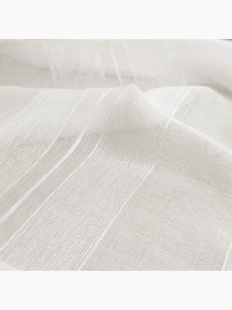 Tinta unita con strisce ricamate Bianco - Kiabi