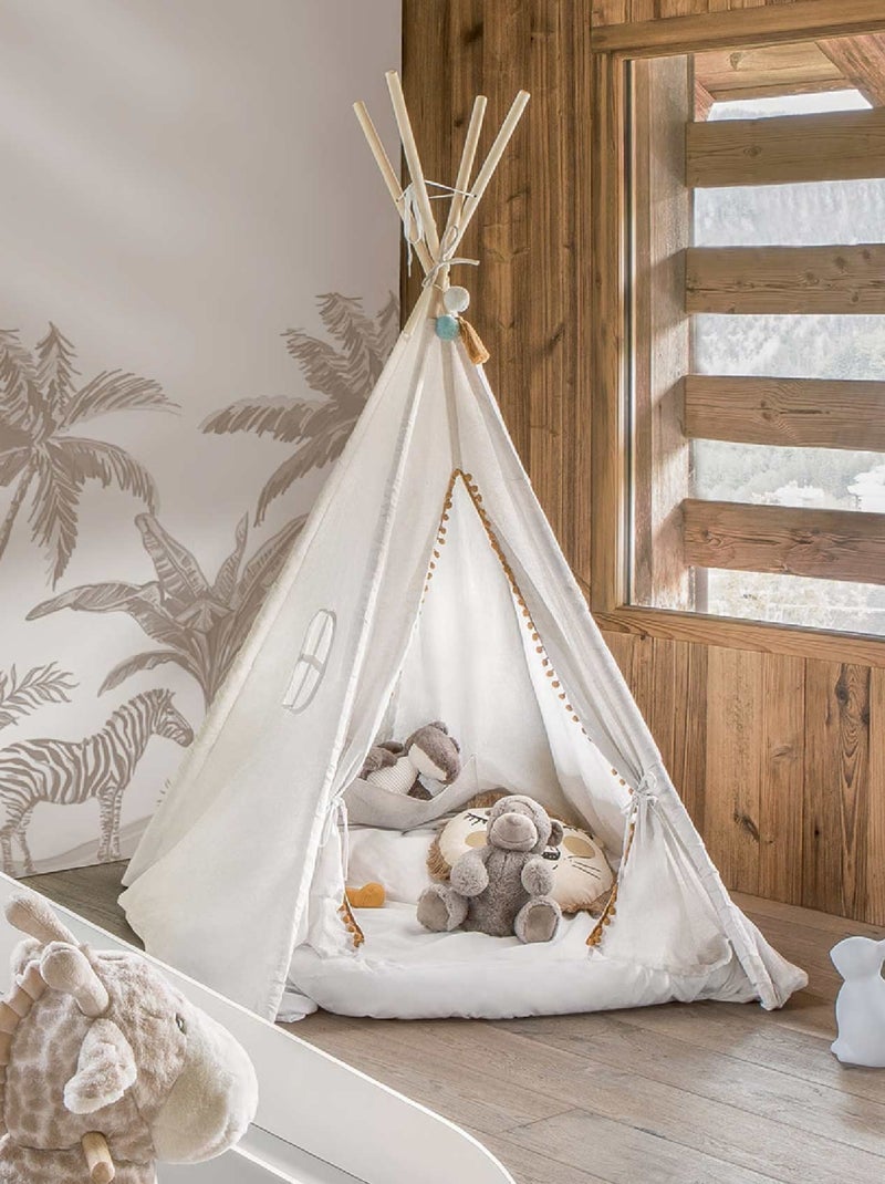 Tipi con nappe rotonde Beige - Kiabi