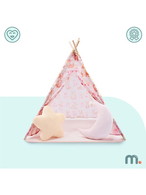Tipi per bambini mamabrum – tenda da gioco con tappeto, cuscini e luci led dai 3 anni - Kiabi