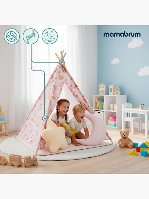 Tipi per bambini mamabrum – tenda da gioco con tappeto, cuscini e luci led dai 3 anni - Kiabi