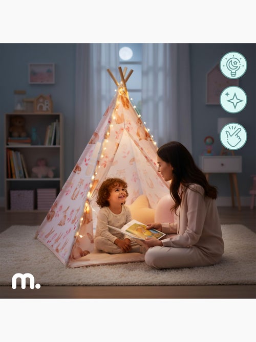 Tipi per bambini mamabrum – tenda da gioco con tappeto, cuscini e luci led dai 3 anni - Kiabi