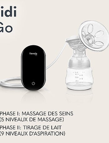 Tiralatte elettrico LIONELO Fidi Go - 150 ml - Display di facile lettura - Accessori inclusi