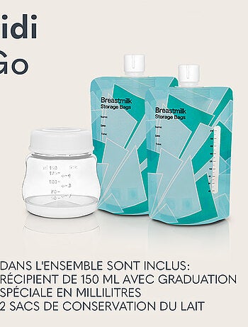 Tiralatte elettrico LIONELO Fidi Go - 150 ml - Display di facile lettura - Accessori inclusi