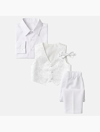 Tom Kids - Completo bambino cerimonia camicia a maniche corte e pantaloncini