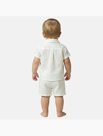 Tom Kids - Completo neonato bambino cerimonia battesimo camicia a maniche corte e pantaloncini