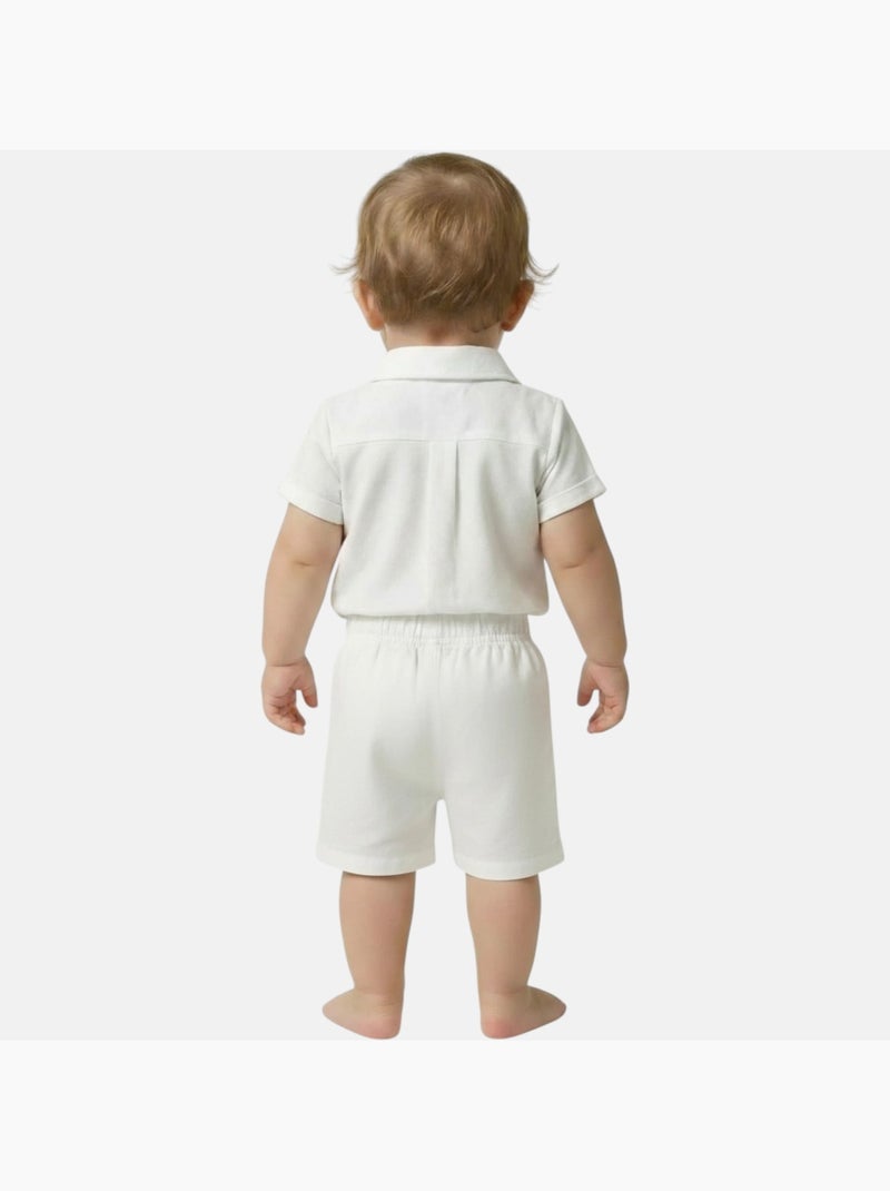 Tom Kids - Completo neonato bambino cerimonia camicia a maniche corte e pantaloncini Bianco - Kiabi