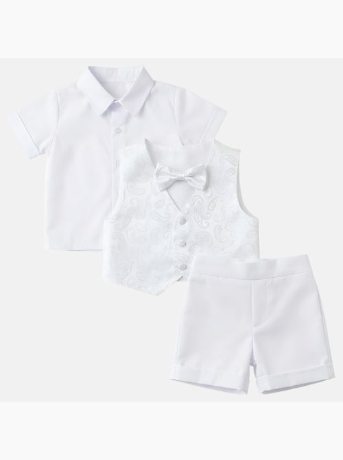 Tom Kids - Completo neonato bambino cerimonia camicia gilet papillon e pantaloncini - Kiabi