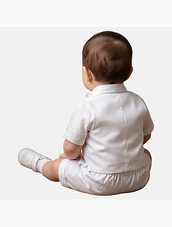 Tom Kids - Completo neonato bambino cerimonia camicia gilet papillon e pantaloncini