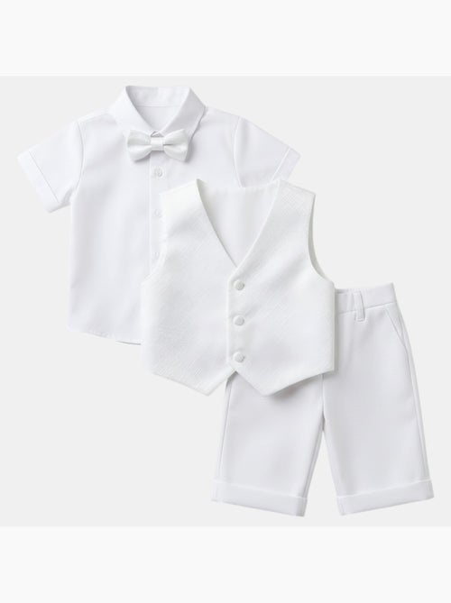 Tom Kids - Completo neonato bambino cerimonia camicia gilet papillon e pantaloncini - Kiabi