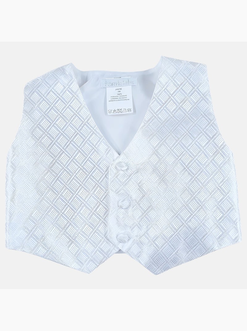 Tom Kids - Completo neonato bambino cerimonia camicia gilet papillon e pantaloncini Bianco - Kiabi