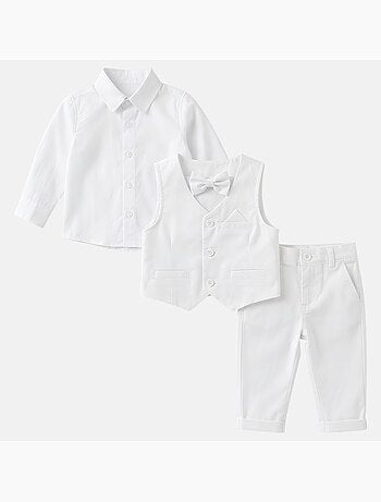 Tom Kids - Completo neonato bambino cerimonia camicia gilet papillon e pantaloni