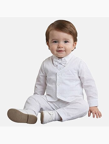 Tom Kids - Completo neonato bambino cerimonia camicia gilet papillon e pantaloni
