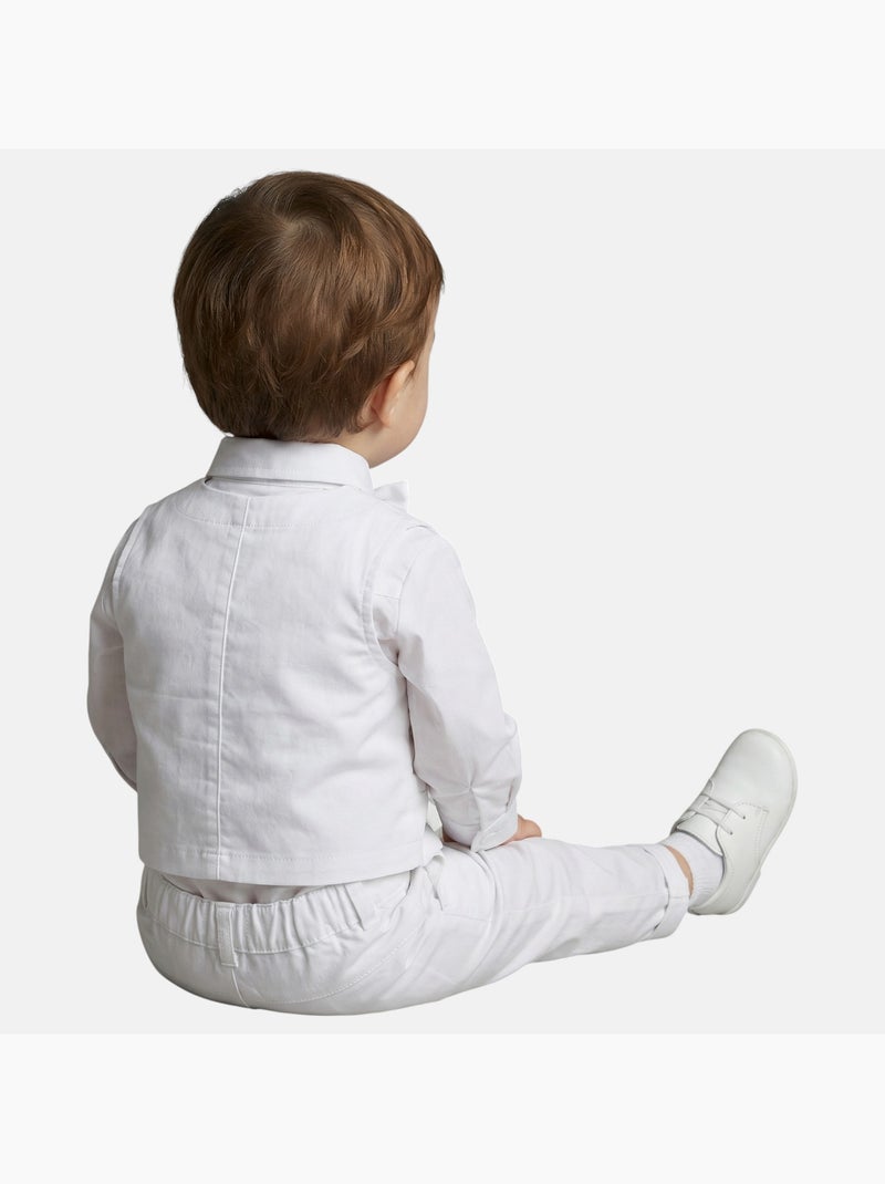 Tom Kids - Completo neonato bambino cerimonia camicia gilet papillon e pantaloni Bianco - Kiabi