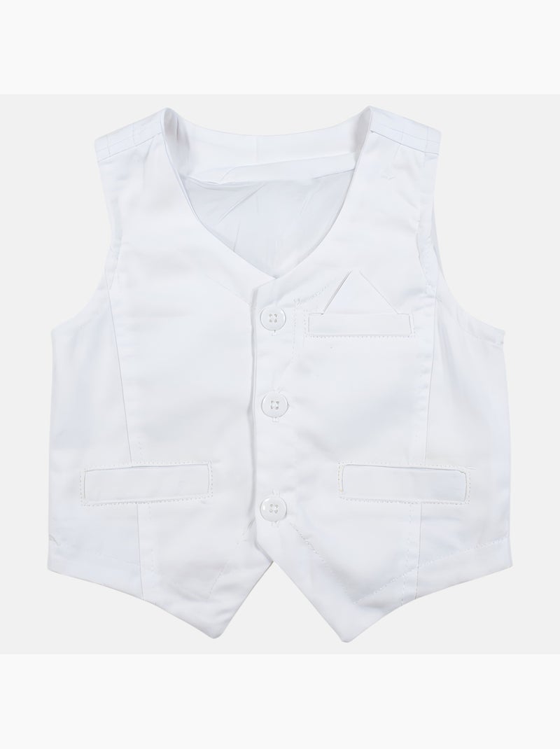 Tom Kids - Completo neonato bambino cerimonia camicia gilet papillon e pantaloni Bianco - Kiabi