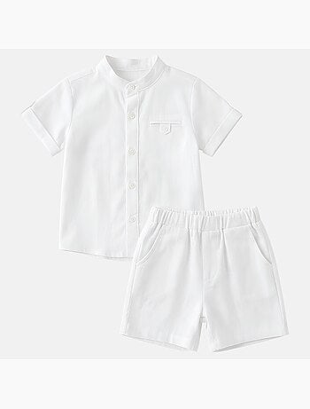 Tom Kids - Completo neonato bambino per cerimonia camicia a maniche corte e shorts