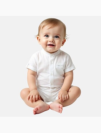 Tom Kids - Completo neonato bambino per cerimonia camicia a maniche corte e shorts