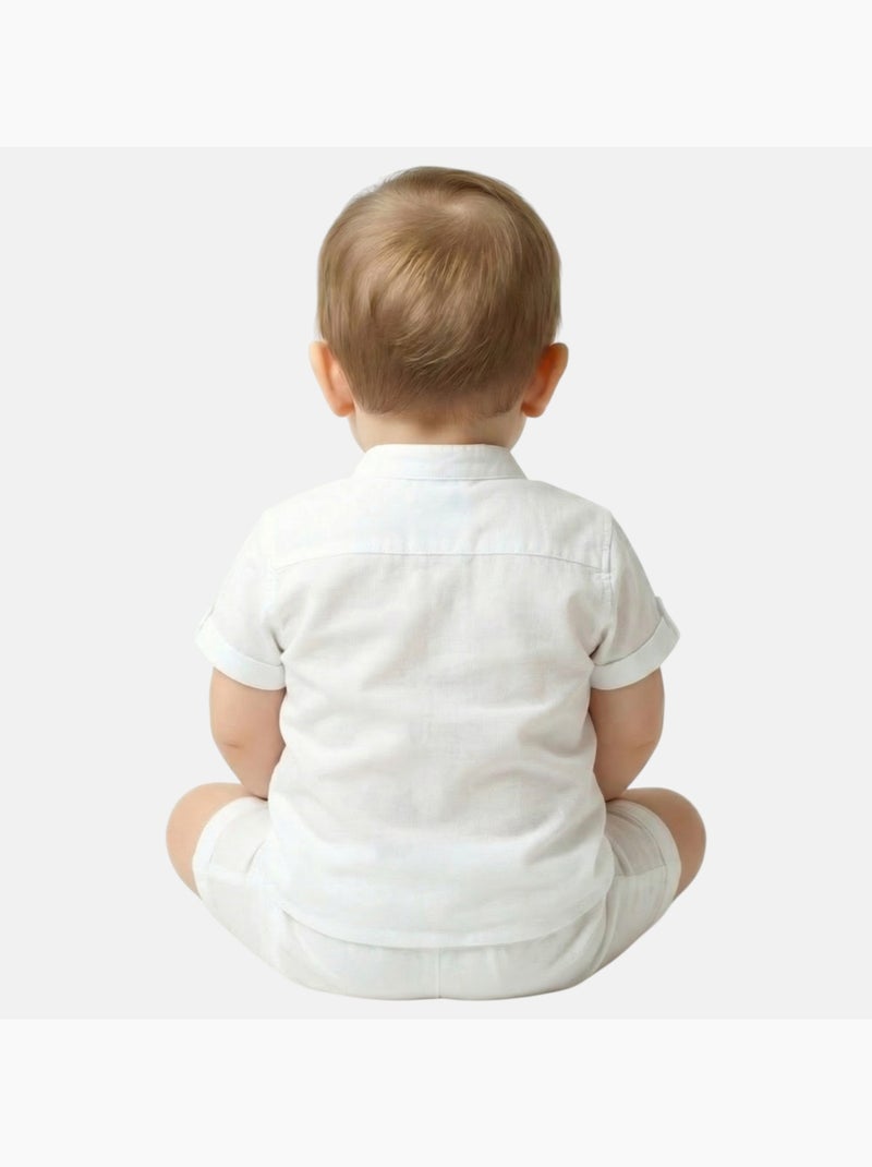 Tom Kids - Completo neonato bambino per cerimonia camicia a maniche corte e shorts Bianco - Kiabi