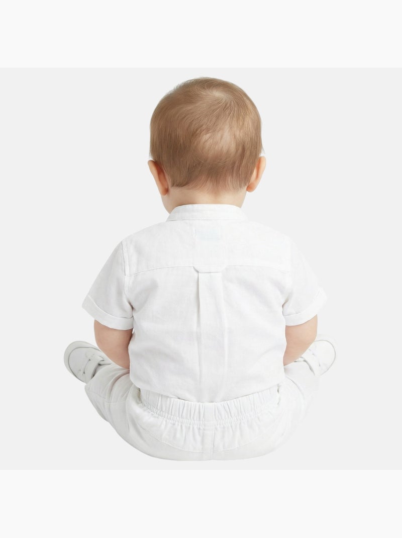 Tom Kids - Completo neonato bambino per cerimonie camicia a maniche corte e pantalone Bianco - Kiabi